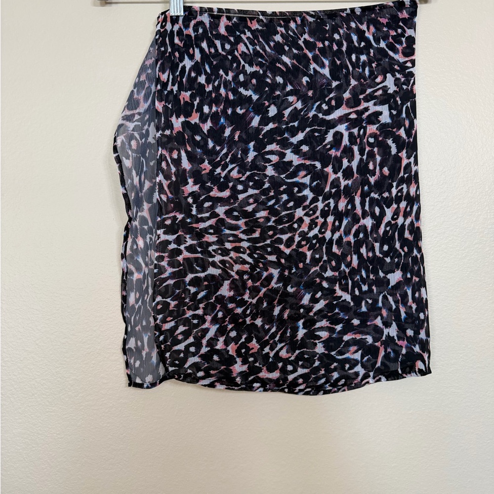 NWT Animal Print Pareo Coverup – L/XL – Sheer Swim Wrap